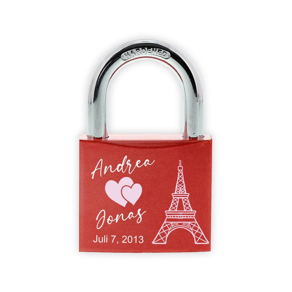 Personalisierbares Liebesschloss Rot