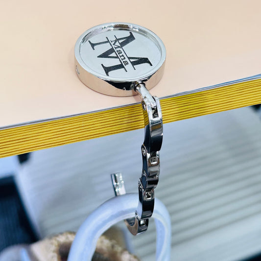 Handtaschenhalter mit Gravur