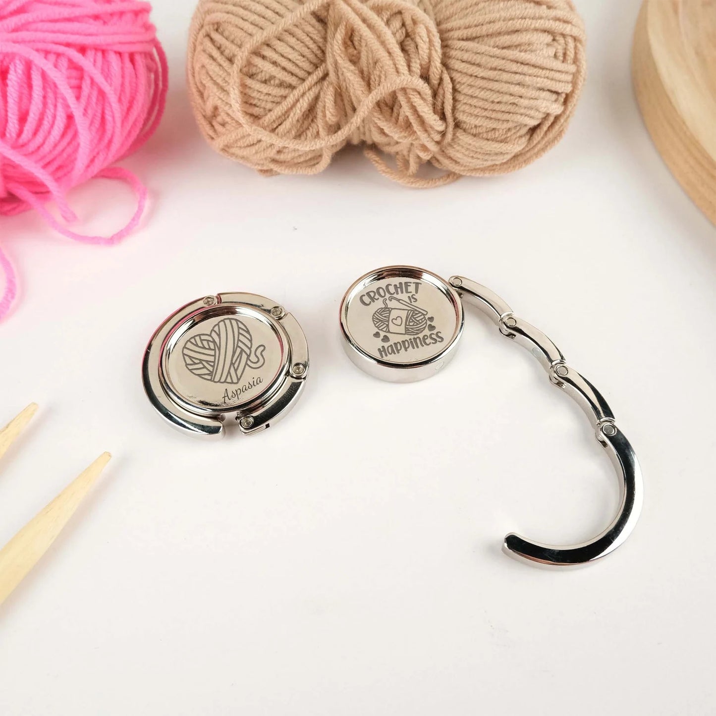 Handtaschenhalter mit Gravur