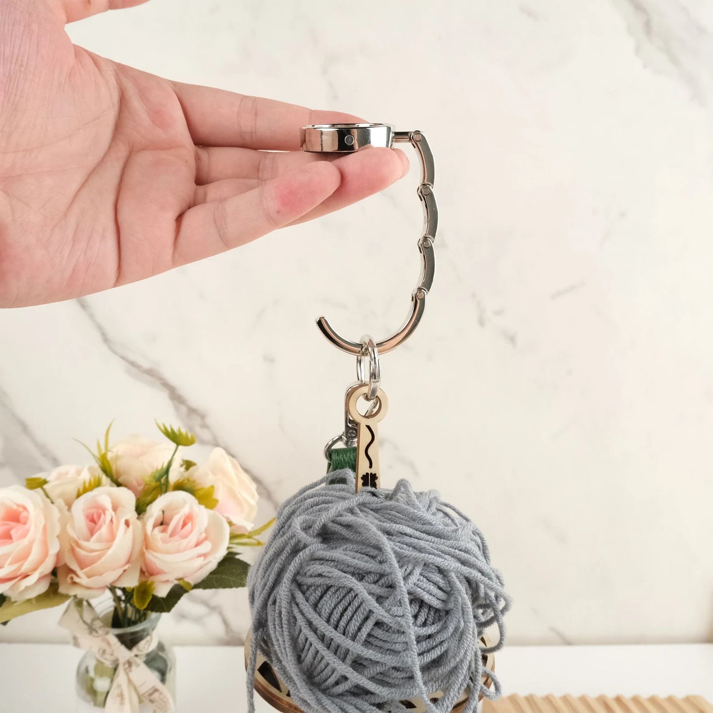 Handtaschenhalter mit Gravur