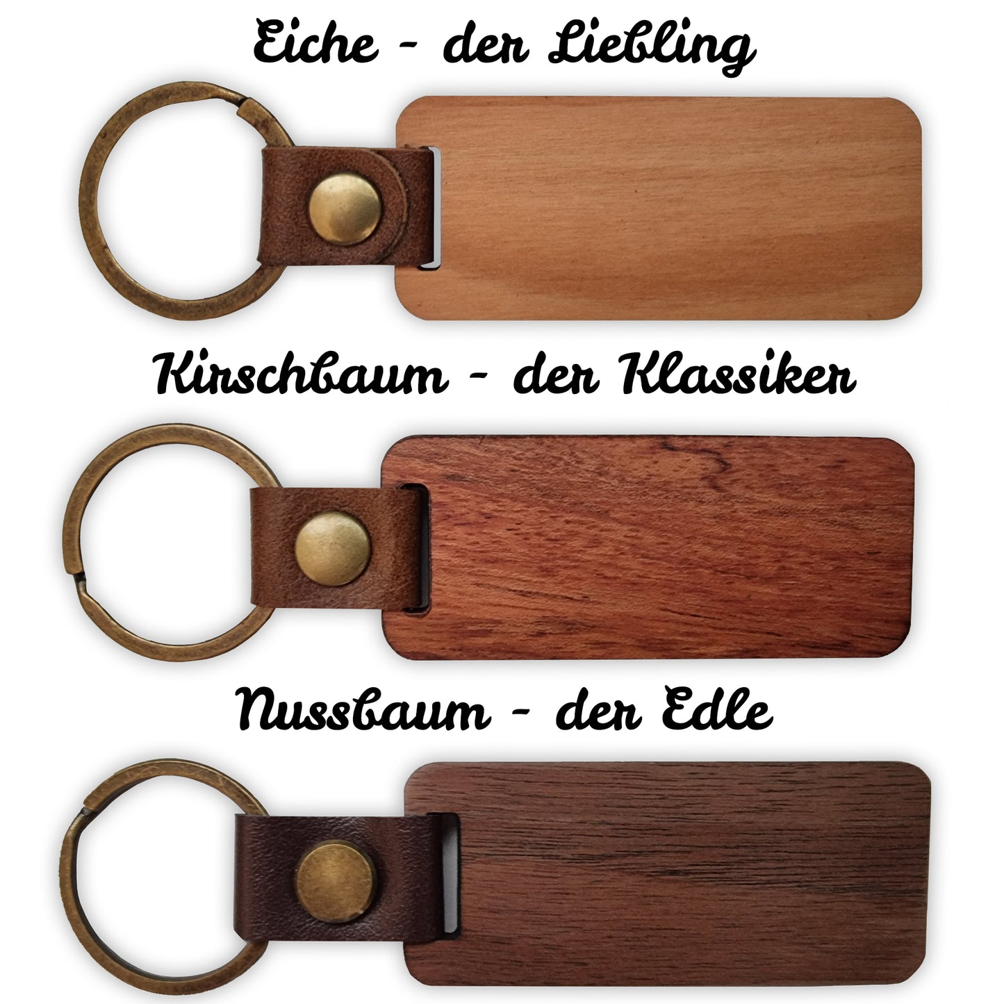 Personalisierter Schlüsselanhänger aus Holz