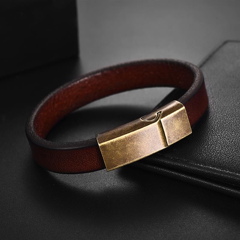 Braunes Vintage Lederarmband Personalisierbar