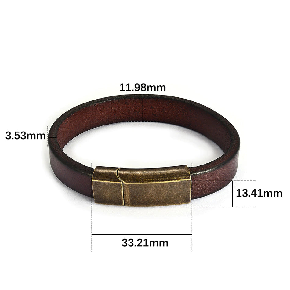 Braunes Vintage Lederarmband Personalisierbar