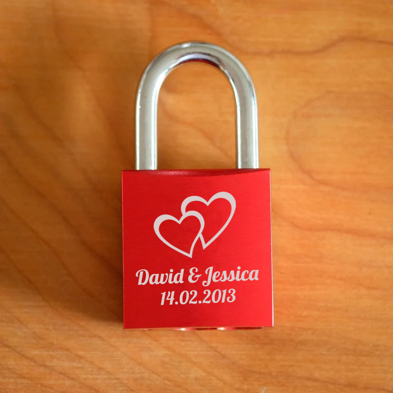 Personalisierbares Liebesschloss Rot