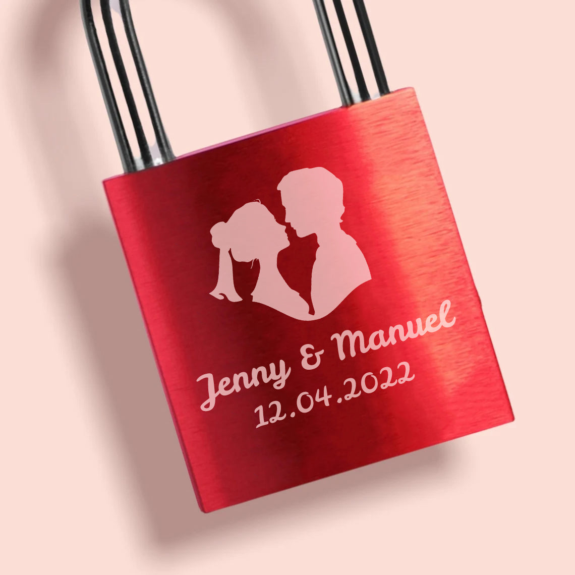 Personalisierbares Liebesschloss Rot