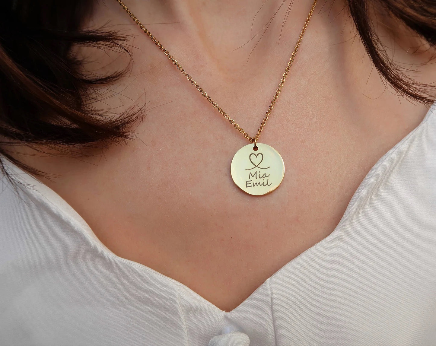 Personalisierte Kette mit Gravurplättchen