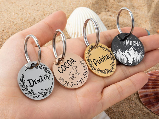Personalisierte Hundemarke Rund mit Gravur
