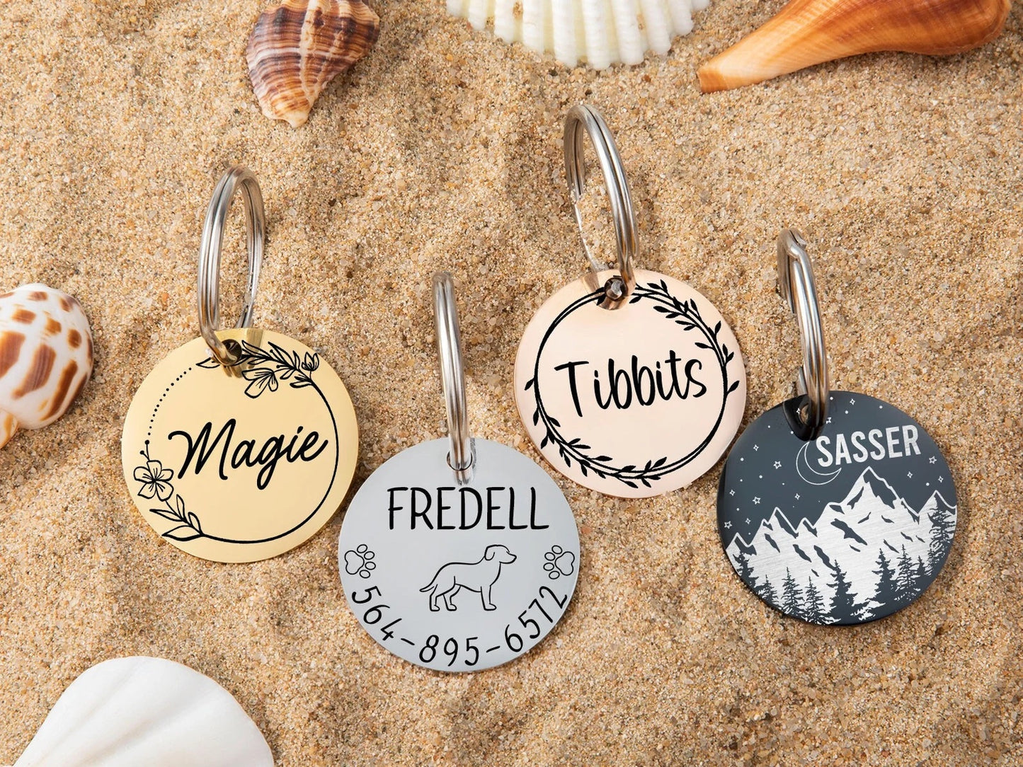 Personalisierte Hundemarke Rund mit Gravur
