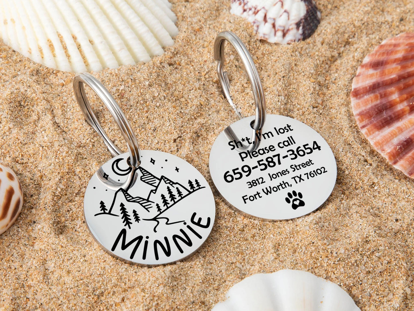 Personalisierte Hundemarke Rund mit Gravur