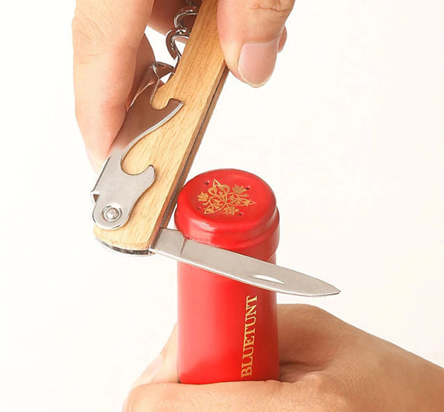 Personalisierter Flaschenöffner Korkenzieher aus Holz