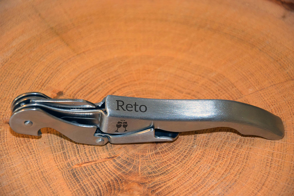 Personalisierter Korkenzieher aus Edelstahl