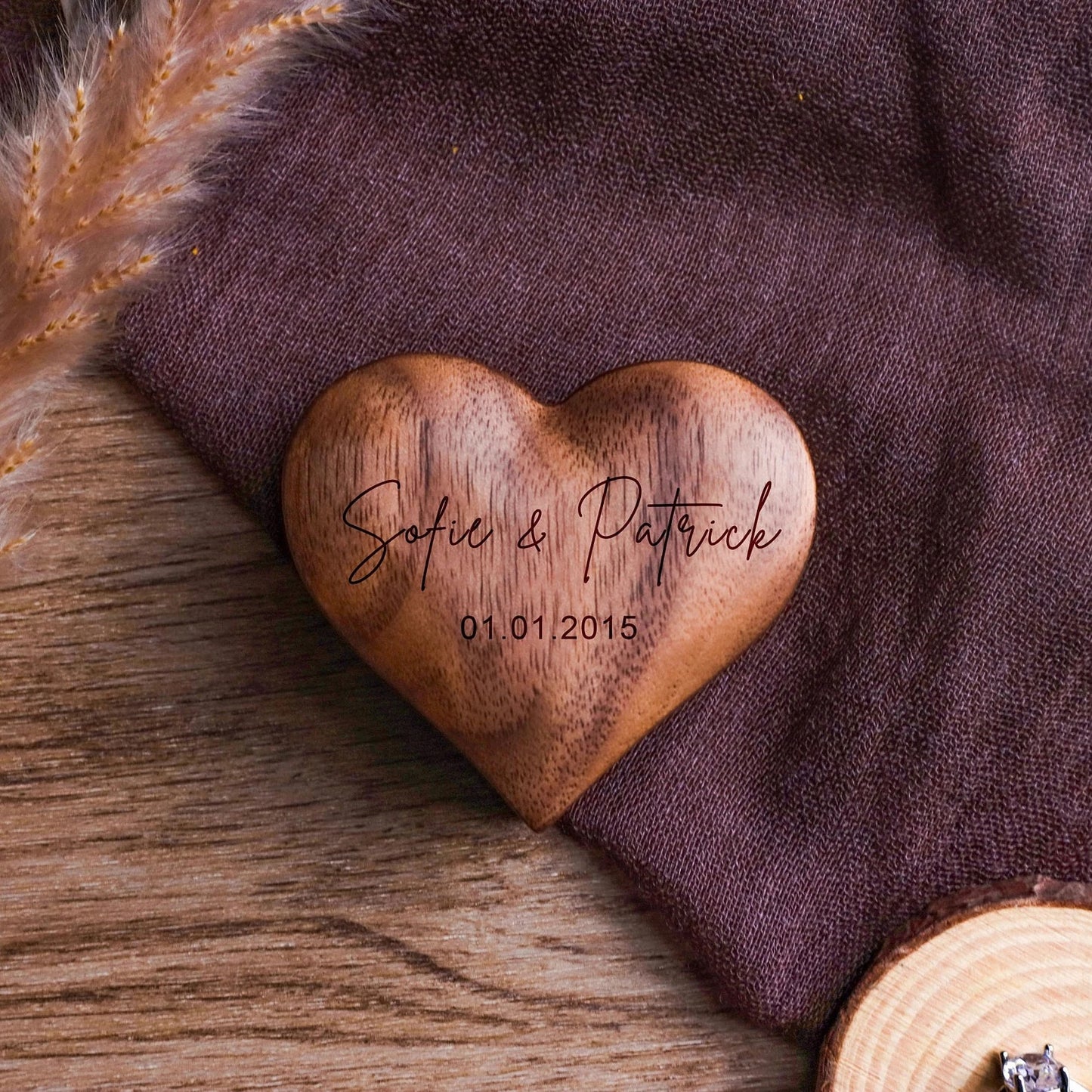 Personalisierte Ring Box in Herzform